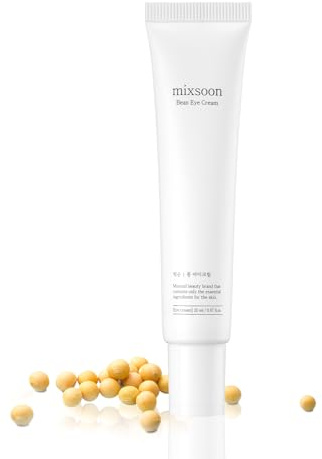 mixsoon Bean Eye Cream, Lightweight & Soothing, with Fermented Soybean Extract, Hydrates, Reduces Puffiness, Fine Lines Care, Vegan & Cruelty-Free Korean, All Skin Types (20ml)