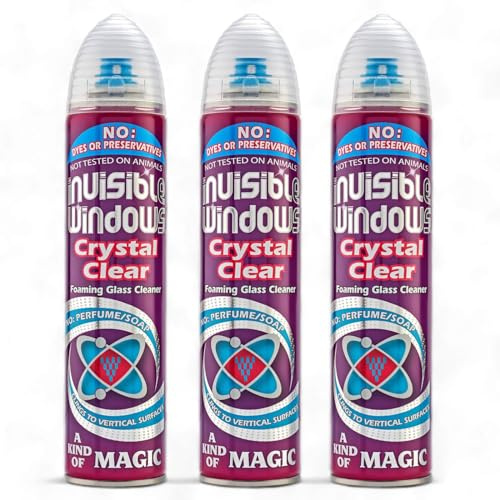 3 x 300ml Aristowax Window Glass Cleaners Spray Invisible Foaming Surface Shine Mirrors Cleaning No Drip Bottles 300ml