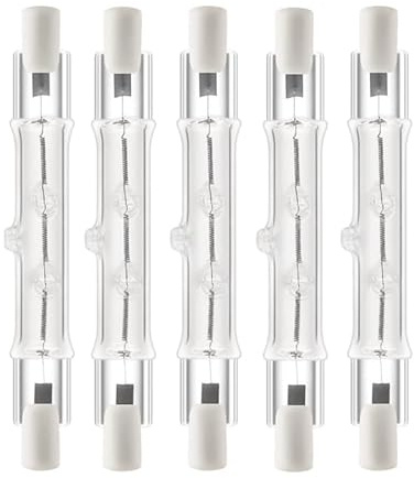 LEDLOCLB 78mm 118mm 220V R7s 150W Proiettore Alogeno Lineare Doppio Attacco Proiettore Dimmerabile Lampadina Alogena Per La Decorazione Domestica 3 Pezzi,78MM,5 Pezzi