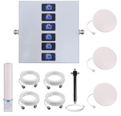 KKBSTR Amplificateur Reseau Mobile Amplificateur GSM 6 Bandes, 1 à 3