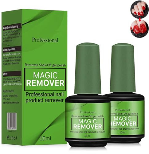 Quitaesmalte de uñas, 15 ml, quitaesmalte rápido, eficaz y productos de esmalte de uñas, CnH529 (verde, 3,1 x 6,8)