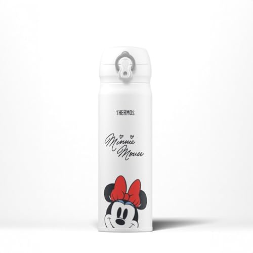 Thermos - Disney Minnie Mouse Signature Direct Drink Flask (470ml) Reusable Insulated Stainless Steel Thermal Coffee Cup, Hot or Cold Drinks, Vacuum Sealed Water, Leak-Proof Lid, 10hr Hot/24hr Cold