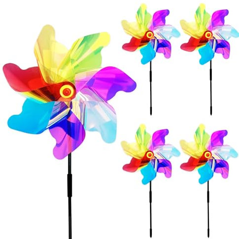 5×Taubenabwehr Windrad Garten，Windrad Taubenschreck Reflektierende Windrad Abdichtung，Vogelabwehr Windrad to Protect Garten,Hof, Obstgarten (A)