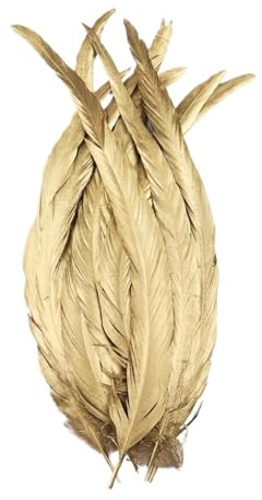 Plumes de poulet à Immersion or et argent, artisanat 12-14 pouces/30-35cm, plumes de queue de poulet, accessoires de bricolage, décoration de plumes(Gold,10PCS)