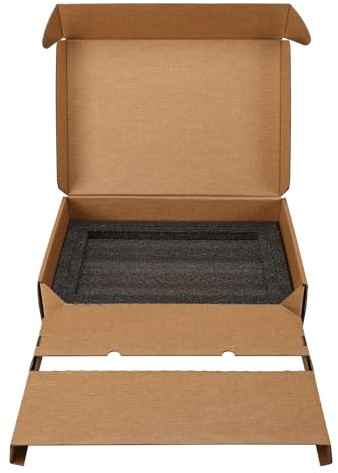 CRUGLA Laptop Shipping Box with Cushioned Foam, Up to 17 inch Corrugated Cardboard Mailer for Laptop Notebook Shipment,1 Pack