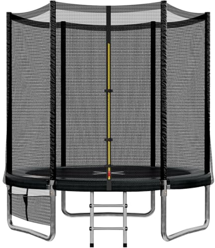 JUMMICO Garden Trampoline for Children, 6ft/7.5ft/10ft/12ft Trampoline Outdoor Safety net and Padded Poles for Children Indoor Outdoor Fitness,Maximum up to 150 kg