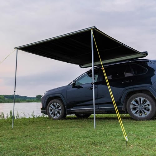 Retractable Car Side Awning for Truck SUV Van - Adjustable Outdoor Canopy Shade for RV Camping Portable Pull-Out Awning for Sun Protection & Weather Shelter