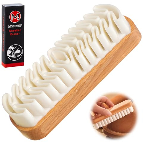 YAOYYG Kit de Brosse de Chaussures en Daim, Brosse en Crêpe Résistante avec Gomme de Nettoyage, Kit de Nettoyage pour Daim et Nubuck, Entretien Doux Nettoyage