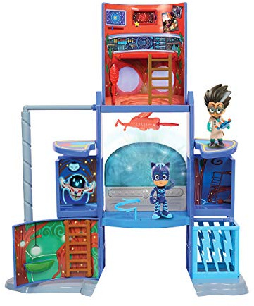 Simba - 109402375 - Set da gioco Quartier Generale PJ Masks - Super Pigiamini con personaggio Gattoboy e Romeo, con luci e suoni, pieghevole, altezza 57 cm, per bambini a partire dai 3 anni
