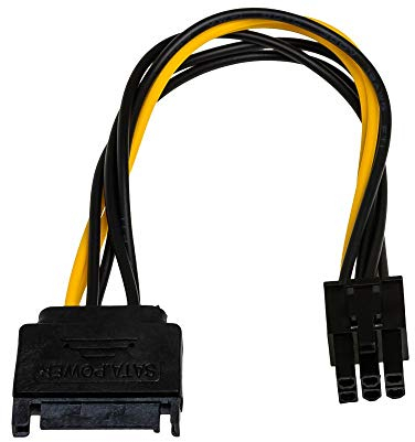 AKYGA AK-CA-30 Câble Adaptateur SATA mâle vers PCI-E 6 Broches Femelle 15 cm