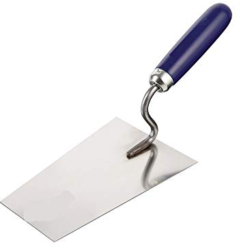 JeCo Maurerkelle - Maurerwerkzeug, Länge 180 mm, Breite 125 mm, mit Buchenholzheft, S-Hals, Edelstahl