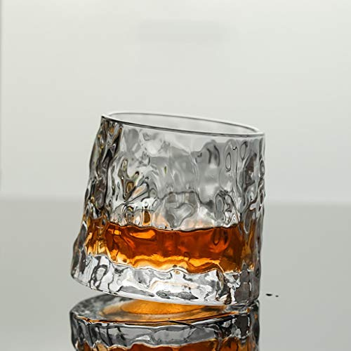 caihuashopping vattenglas två typer av personaliserade präglade glaskristallwhiskyglas, cocktailglas, lämplig för Scotch Bourbon/drycker/juice dricksglas (storlek: Small)