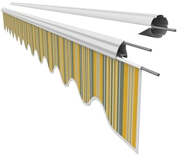 Leudus Markisen Volant Markisenbespannung Sonnenschutz Ersatzstoffe 3.83m*23cm SPD035 Sonnenmarkise fertig genäht