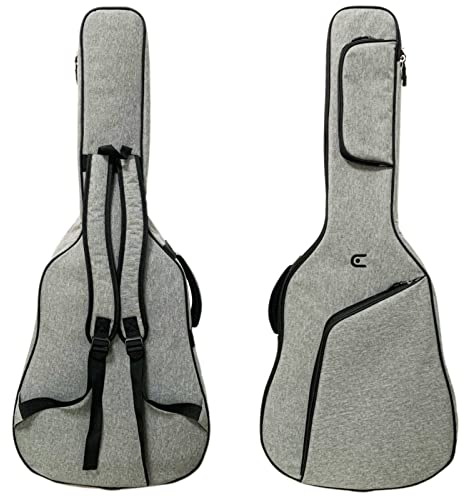 EITMOSS 41 Zoll Akustikgitarrentasche Gitarrentasche Schultergurte Weiche Gitarre Gigbag Verstellbare Gurte Grau