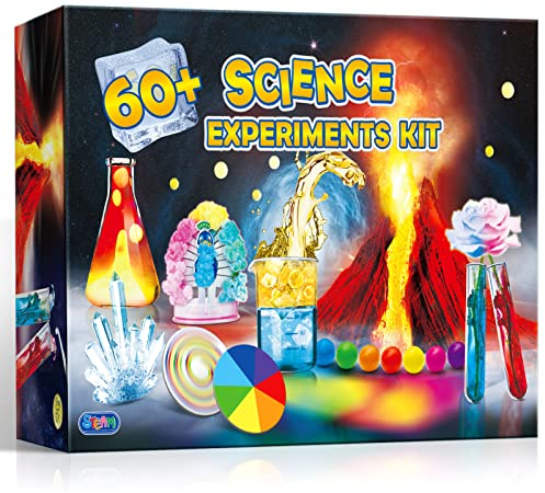 UNGLINGA 60+ Experimente für Kinder Jungen Mädchen Spielzeug Geschenke, Science Lab STEM Aktivitäten Bildungsprojekt mit Chemie-Set, ausbrechenden Vulkan, magische Farbe