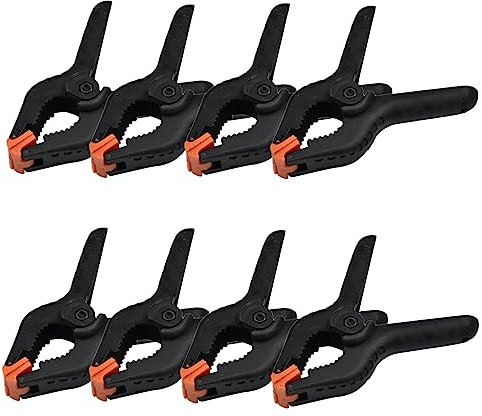 Eabdice 8 Pezzi Morsetti a Molla, Set Morsetti a Molla, Morsetti a Molla in Plastica, per la Lavorazione del Legno, il Bricolage, il Modellismo (Nero)