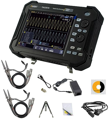 OWON Handheld-Digitaloszilloskop TAO3074, 4-Kanal-Oszilloskop mit 70 MHz Bandbreite und 1 GS/s Abtastrate, Oszilloskop mit 45.000 wfms/s Wellenformaktualisierungsrate
