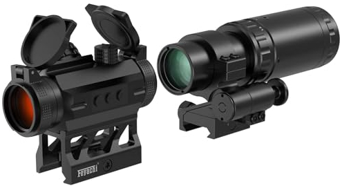 Feyachi V30 2MOA Red Dot Visier mit M37 1,5X - 5X Red Dot Lupe, Absolute Co-Witness