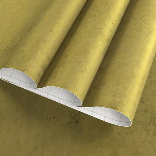 Magielif Gold Foil Peel and Stick Wallpaper 16Ă118 Vintage Faux Golden Concrete Contact Paper Matte Antique 3D Textured Vinyl Waterproof Thick Contact Paper for Kitchen Cabinets Office Decor