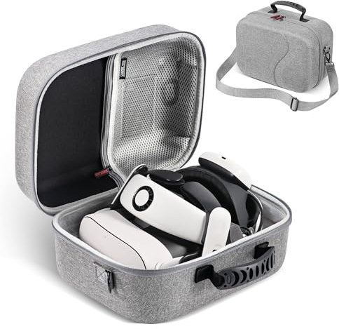 Große Tragetasche für Meta Quest 3/3S mit Akkugurt, BOBOVR S3 PRO Elite Kopfband, VR Aufbewahrungstasche für Oculus Headset, Controller, Adapter und anderes Zubehör