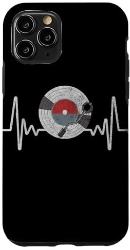 Disque vinyle Heartbeat Vintage Old School DJ amateur de tourne-disque Coque pour iPhone 11 Pro