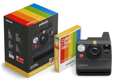 Polaroid Now Gen 3 Fotocamera istantanea, nero + pellicola a colori Bundle (8 foto)
