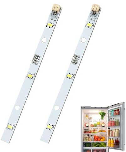 2 PCS LED Fridge Light Strip for RONGSHENG HISENSE E349766 MDDZ-162A 1629348 1529227 Kenwood KIFF5017 KIFF5020 KIFF7017 KIFF7020 KSBNDIX18, Refrigerator Light Bar Replacement DC 12V 2W Cool White Lamp