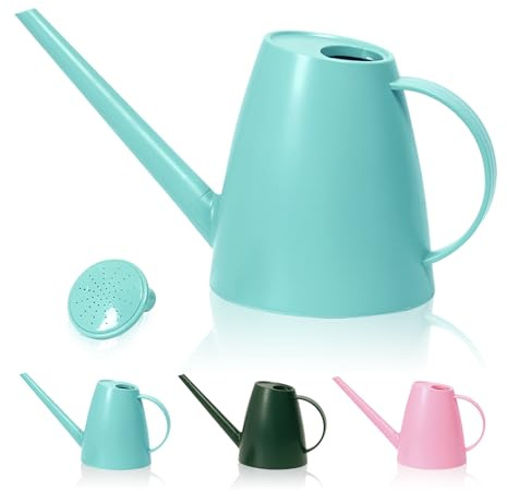 Bamworld Annaffiatoio per Piante da Interno con Beccuccio Lungo 1,8L per Giardino Interno Esterno Piccolo Annaffiatoio da Casa Fiori in Azzurro