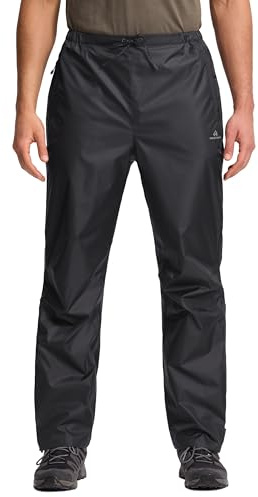 Pioneer Camp Men’s Rain Pants Waterproof Packable Lightweight Windproof Outdoor Pants Hiking Fishing Golf Work Trousers Black