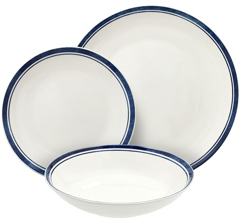 Tognana Filo Blu, Servizio piatti per 6 persone 18 pezzi, porcellana, blu