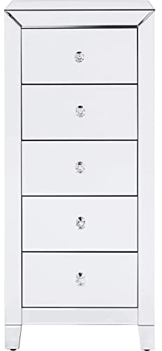 Kare Design Hochkommode Luxury 5 Schübe, glamouröses Highboard, Spiegelkonsole mit Funkelnden Griffen, verspiegeltes Schränkchen im extravagantem Design, Luxus Kommode, (H/B/T) 110x49x41cm
