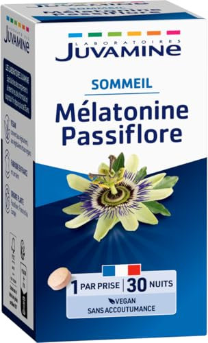 JUVAMINE - Sommeil 3 Actions - 1mg De Mélatonine - Passiflore - 30 Comprimés