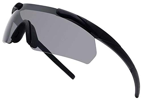 SPOSUNE Outdoor Tactical Brille mit 3 Austauschbaren Gläsern, Schlagfestigkeit Schießbrillen, Unisex-Schutzbrille Anti-Fog UV400 Augenschutz Sonnenbrille für die Jagd Radfahren Fahren
