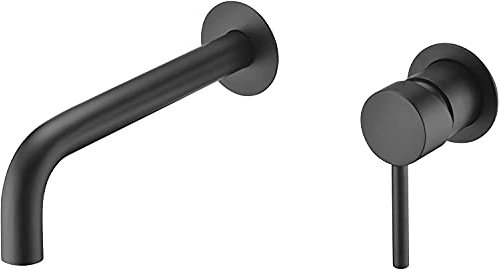 MICE GLT023/NG Robinet de lavabo encastré Mitigeur de salle de bain pour lavabo Noir mat