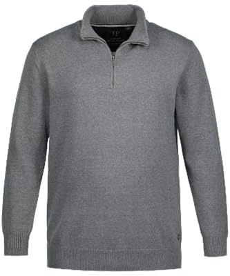 JP 1880 Troyer, Maglione Uomo, Grigio Melange, 4XL