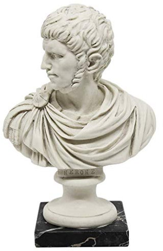 GINGERSHOPONLINE Busto Statua Design: Nerone (Imperatore Romano) - Riproduzione busto, scultura in marmo e resina - circa 15 cm, 350 gr. - Prodotto Toscano, Design Made in Italy - Idea Regalo Casa