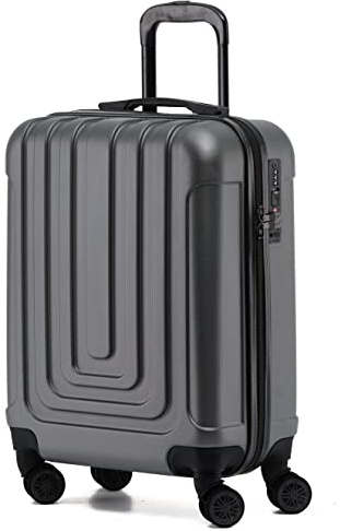 Flight Knight Premium Hard Shell Lightweight Cabin Suitcase - 8 Spinner Wheels - Built-in TSA Lock & USB Port - Luggage Approved for Over 100 Airlines Including Ryanir (Priority) - 55x40x20cm
