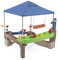 Step2 Pump & Splash Shady Oasis Spielhaus mit Wasser Spielzeug | Kunststoff Patio für Kinder mit Wasserpumpe, Wasserspieltisch & Zubehör | Geeignet für Rollstühle