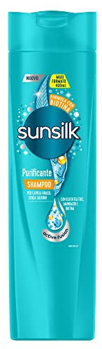 Sunsilk, Shampoo Purificante per Capelli Grassi, Purifica in Profondità, Formula Active-Fusion con Olio di Tea Tree, Aminoacidi e Biotina per Capelli Visibilmente Sani, 400ml