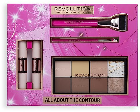 Makeup Makeup Revolution Set Regalo Tutto sul Contouring, Stick Contouring, Pennelli Contouring e Palette Contouring Inclusi