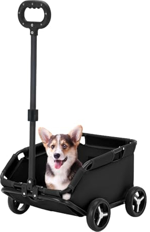 Hundebuggy, Pet Travel Kinderwagen Hund Katze Hundewagen Hundebuggy Pet Hunde Stroller Anhänger, Faltbarer Trägerwagenwagen, für Kleine Hunde und Katzen