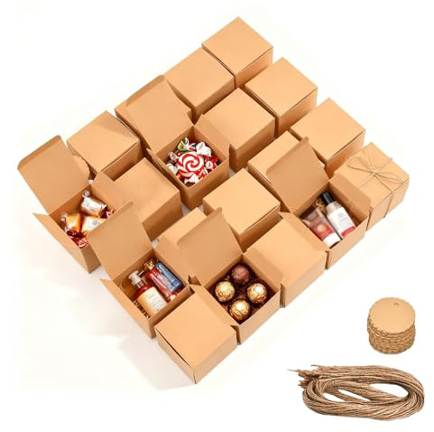 FRTAOOP Set med 50 små presentaskar för presentinslagning - 5x5x5cm | Varje låda passar för choklad och kakor och godis-idealisk för bordsdeko och adventskalender