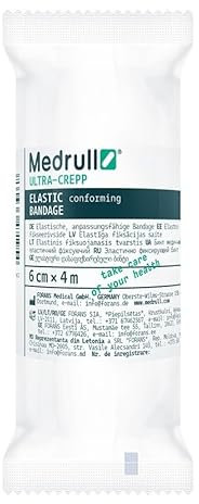 Medrull Set di bendaggi di garza ultra crep, 6 cm x 4 m