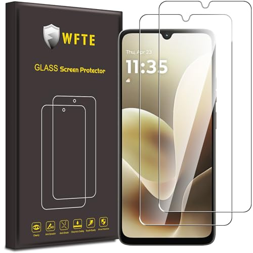 WFTE 2-Pack Tempered Glass for Motorola Moto G06/G06 Power Screen Protector,9H Hardness,Anti-Scratch,Anti-Fingerprint,Bubble-Free,HD Clear,Dust-Free Premium Protective Film,Case Friendly-6.88