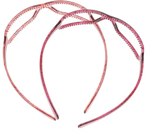 Homoyoyo Lot de 2 Bandeaux pour Femmes Style Lunettes Accessoires pour Cheveux en Tissu Léger Couleurs Rouge Clair et Rouge Foncé pour Maquillage Soins du Visage et Fêtes