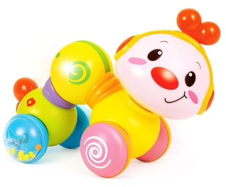 Hola - Juguete de Gusano Deslizante para bebés, con Luces, Sonidos realistas y Movimiento de Gusano, Juguete Musical Educativo e Interactivo para Gatos, Regalo de bebé +6 Meses