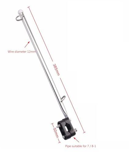 Boat Flagpole - 60cm Stainless Steel Marine Flag Staff, Adjustable Deck Mount Pole | Rustproof Yacht Flags Holder for Boats Rod Socket Stern Rail Display Resistant Nautical Hardware Vessel A