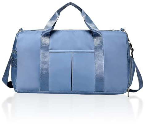 Sports Gym Bag, 28L Sports Gym Bag Duffle Bag Waterproof Gym Bag(Blue) | Womens Mens Duffel Bag with Shoes Duffle Bag Womens with Shoes Compartment for Women Fitness Workout Travel Sport Yoga Dance