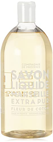 Compagnie de Provence® Flüssigseife Cotton Flower 1.000 ml | Nachfüllgröße | blumiger, zarter und pudriger Duft | Baumwolle | effektiv und sanft