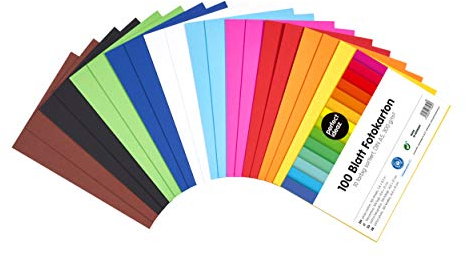 perfect ideaz - 100 Blatt Fotokarton DIN-A5, 10 Farben, 300 g/m², made in Germany, Blauer Engel zertifiziert
